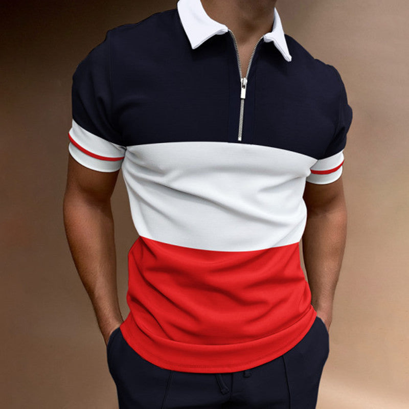Herrer Stilfuld Kortærmet Zip Polo Shirt Stilla