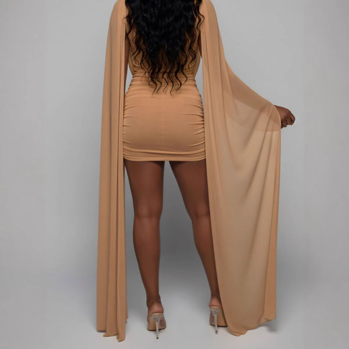 Damer Elegant Wrap Kjole med Flydende Stof og Noble Drapering