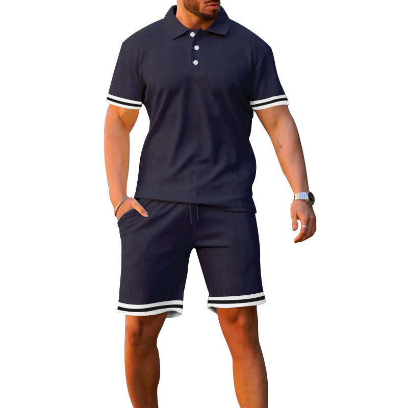 Herren sporty poloshirt med shorts-sæt Stilla