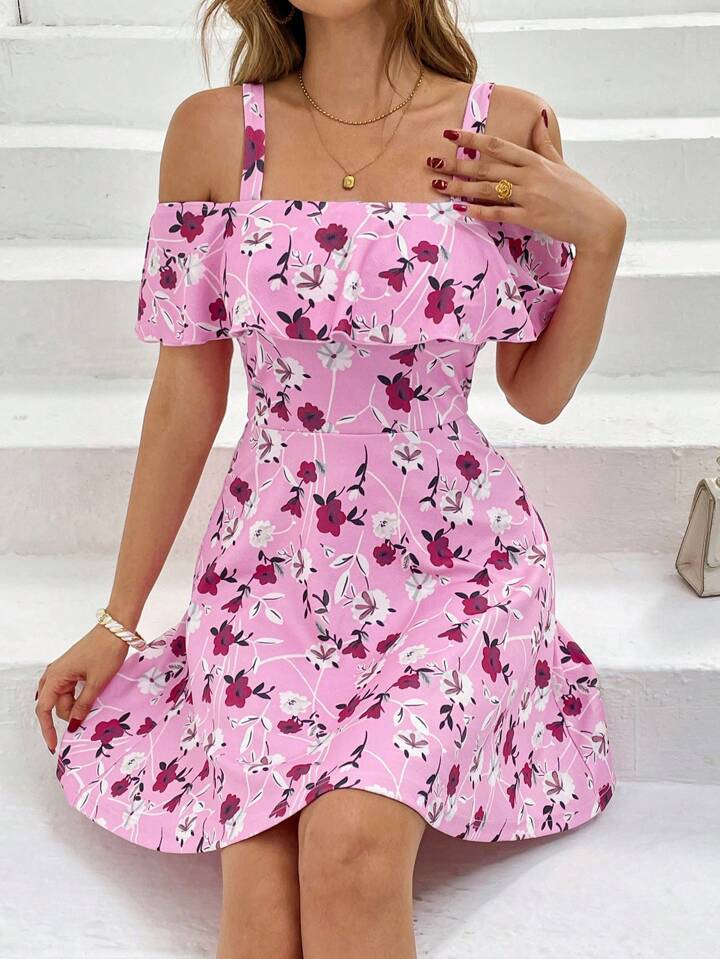 Dame Off-Shoulder Udsplittet Kjole Stilla