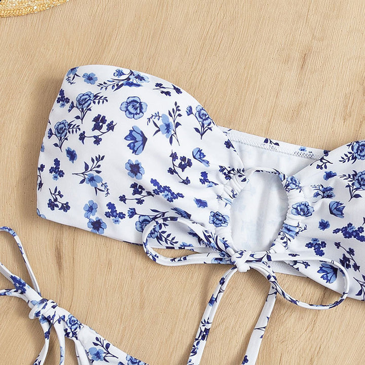 Dame bikini-sæt med innovativt seleskud og legende snøredetaljer Stilla
