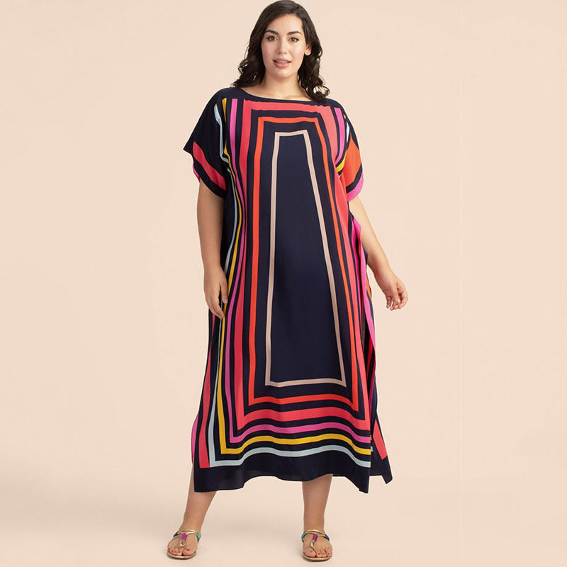 Dame moderner Kaftan med stilfuldt geometrisk design Stilla