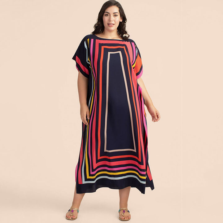 Dame moderner Kaftan med stilfuldt geometrisk design Stilla