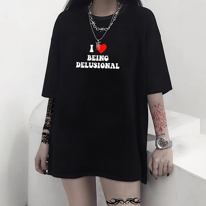 Dame T-shirt med kreativt kattemotiv og legesyg sløjfe Skovae