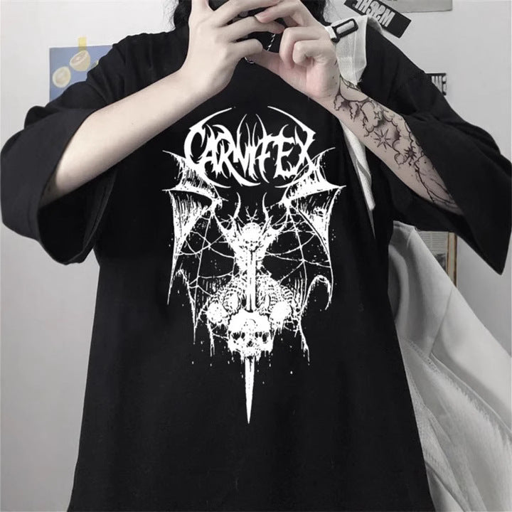 Dame Oversized T-shirt med dekorativt sløjfemotiv Skovae