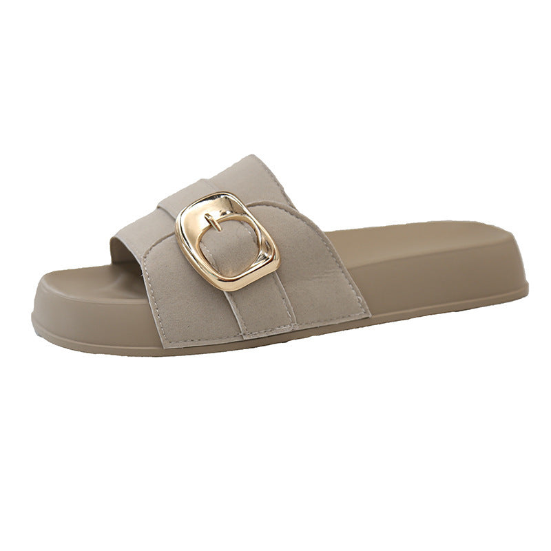 Dame Komfortable og elegante slides med dekorative spænder Stilla