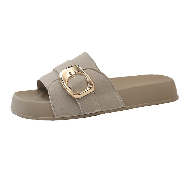 Dame Komfortable og elegante slides med dekorative spænder Stilla