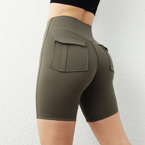 Dame Høj Talje Sportsshorts med praktisk Lomme og figurskabende Effekt Stilla