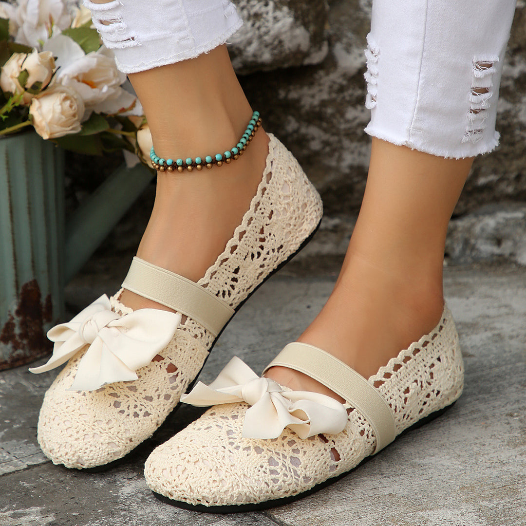 Dame elegante ballerina-flats med sløjfedetalje Stilla