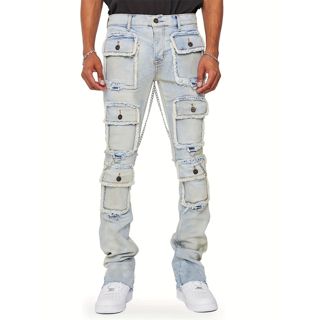 Herre Utility Jeans med praktiske lommer og modeelementer Stilla