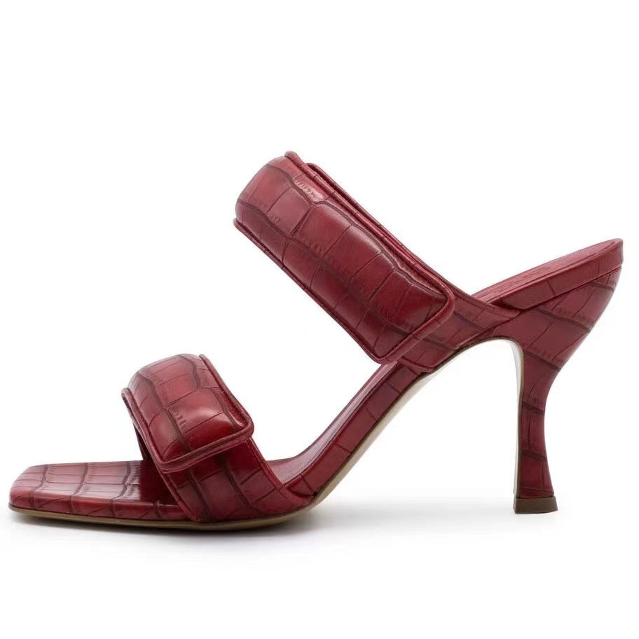 Femme højhælede slide sandaler med dobbelt rem-design Stilla