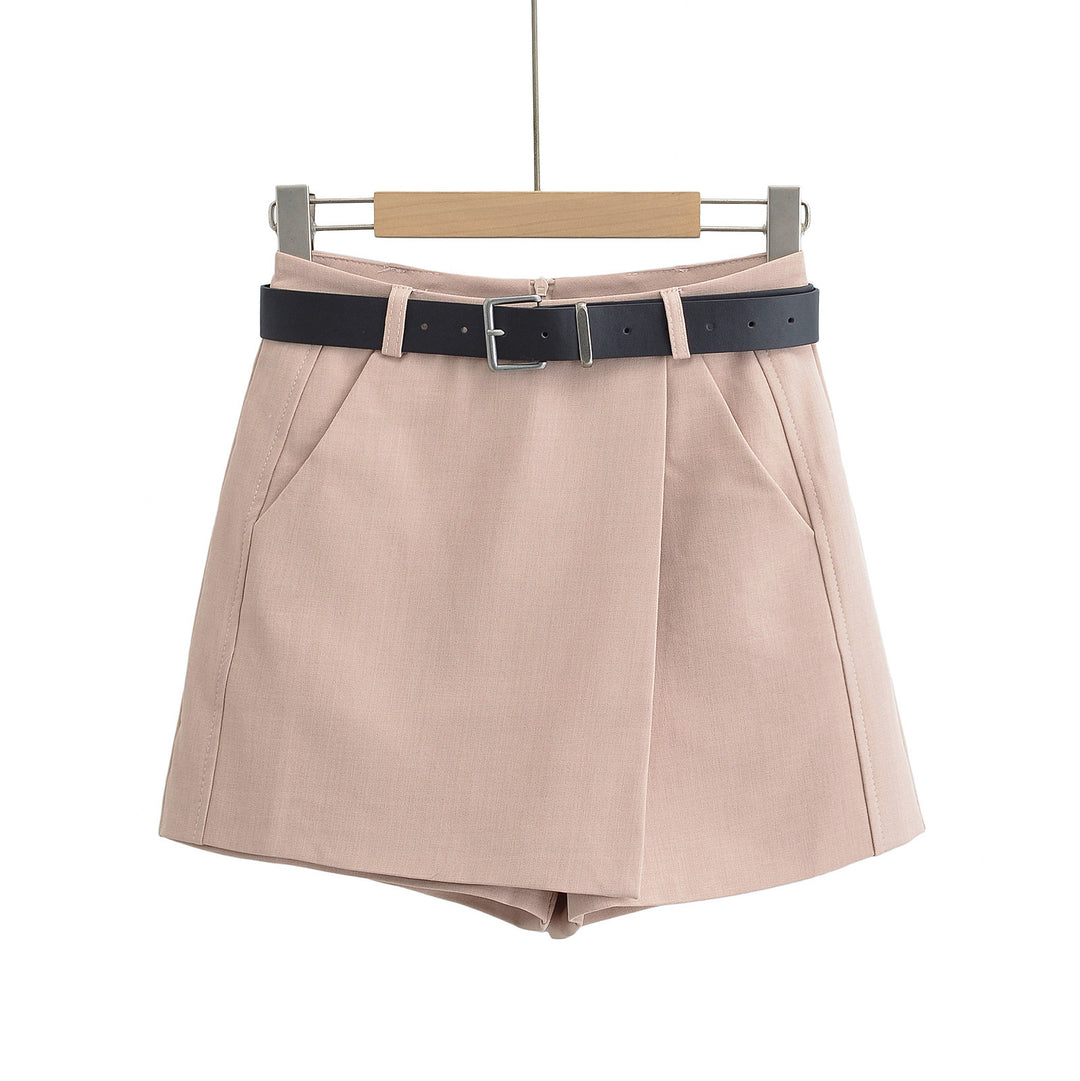 Kvinder elegante højtaljede shorts med justerbart bælte og praktiske lommer Stilla