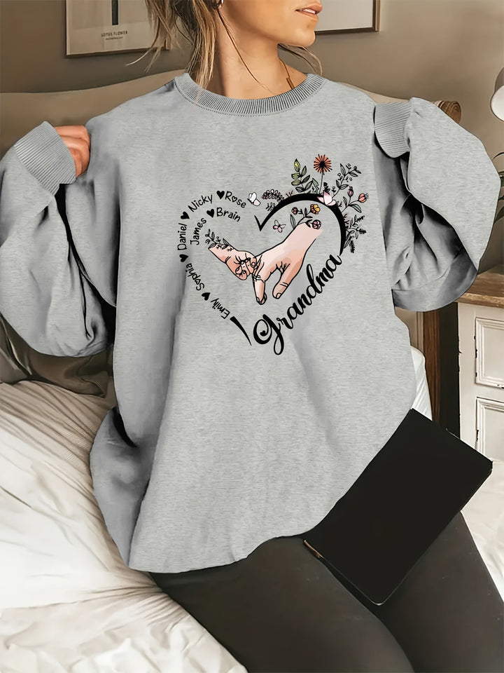Kvinder's afslappet sweater med blomstermotiver Stilla