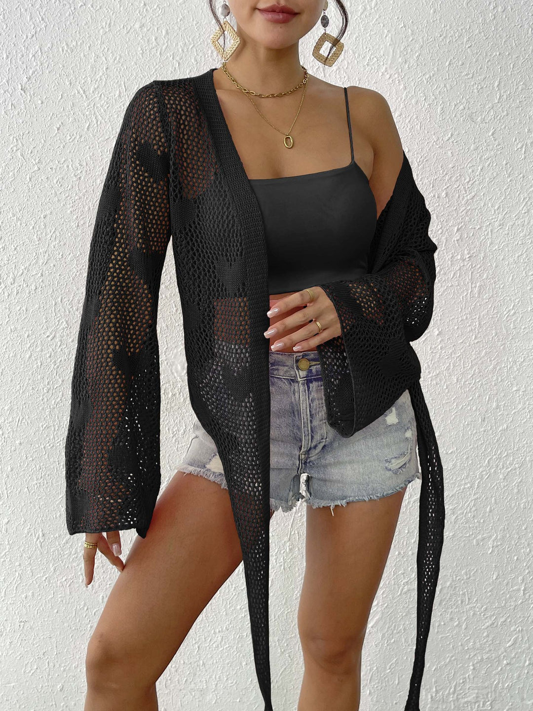 Dame Hækle Strand Cover-Up Cardigan Stilla