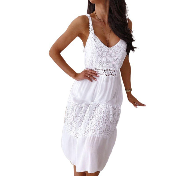 Femme Bohemian Spids Overkast Maxi Kjole Stilla