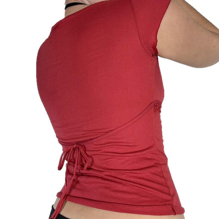 Damer Elegant top med spidse- og draperingselementer Skovae