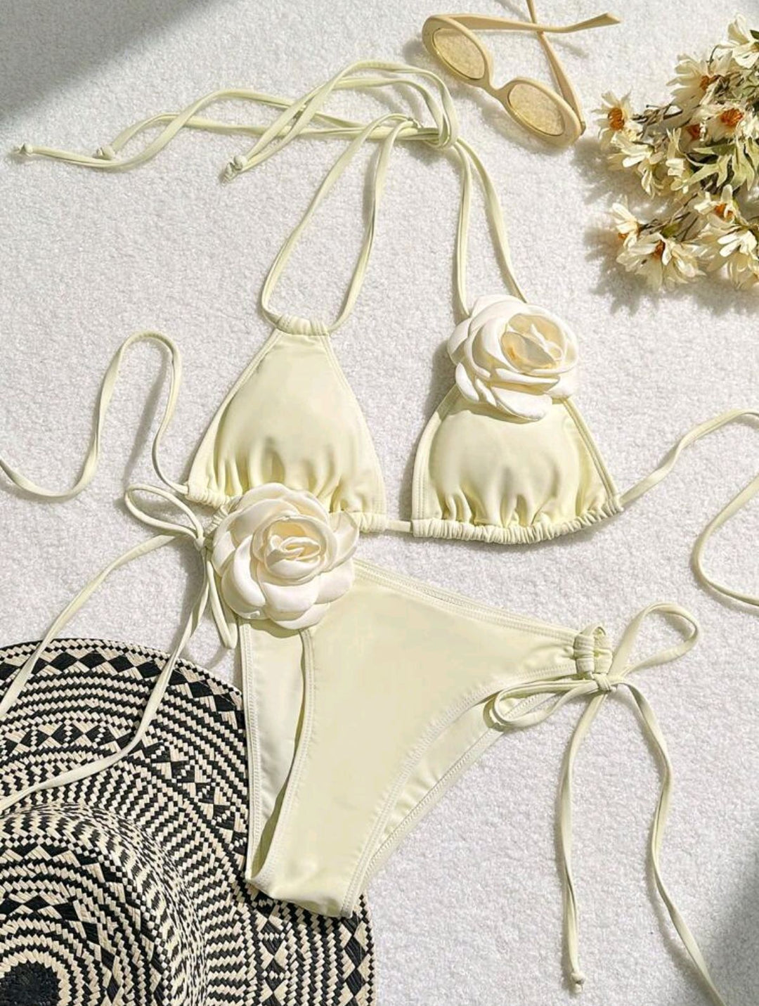 Dame Stilig Floral Accent Bikini Sæt Stilla