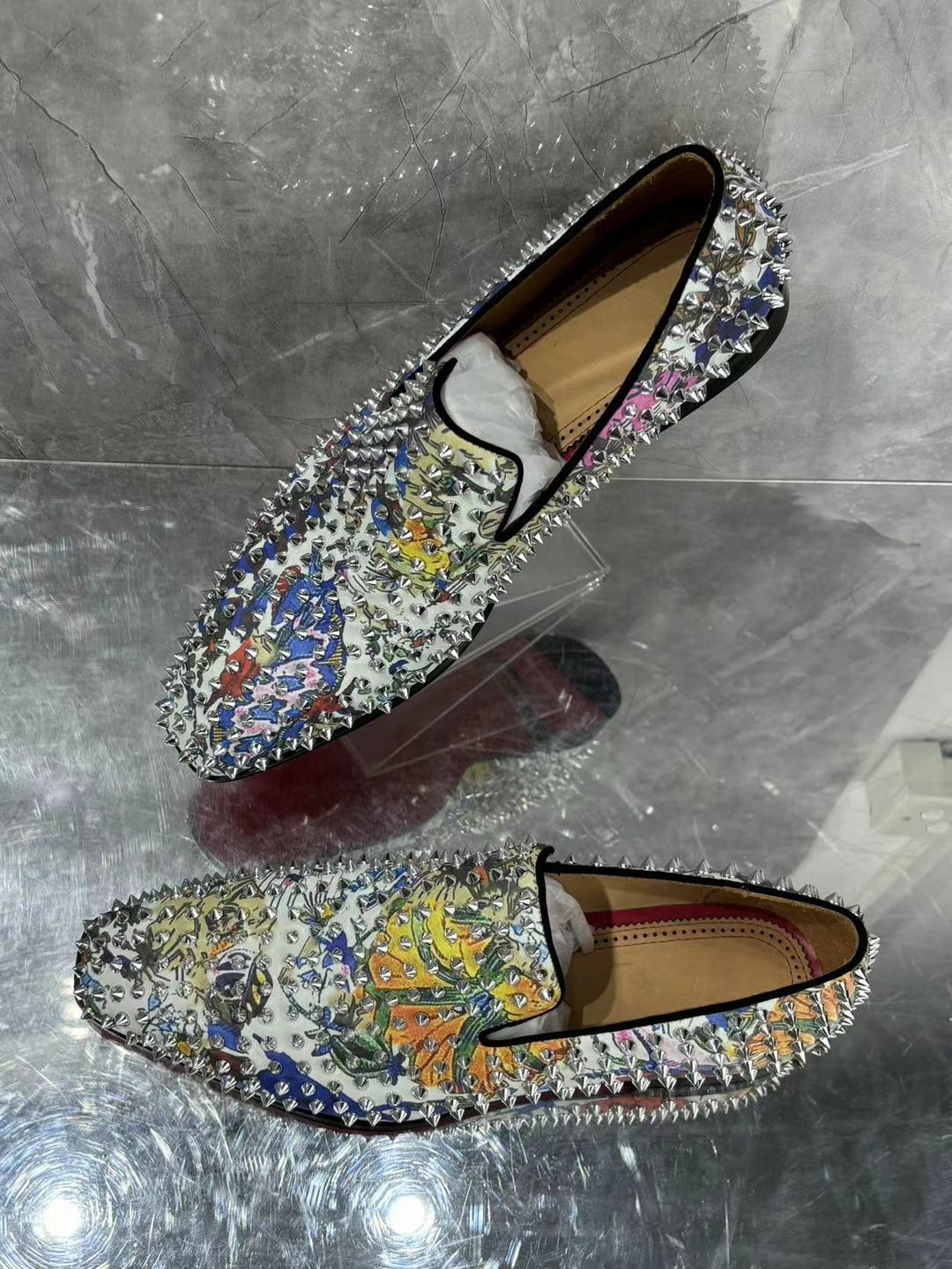 Mænd Spiked Slip-On Loafers Stilla