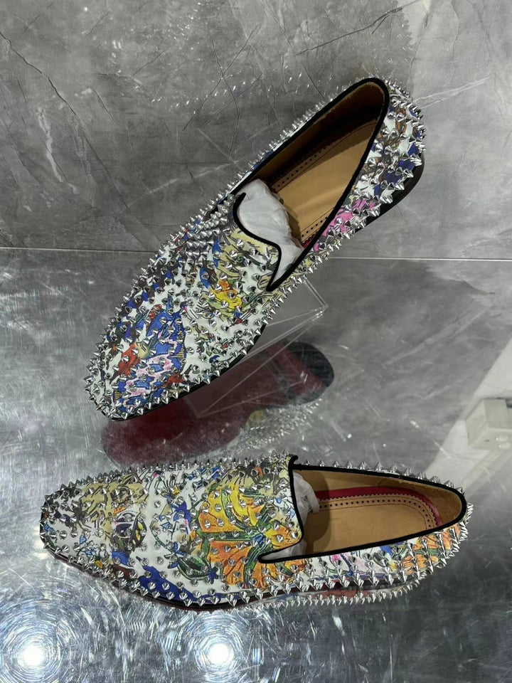 Mænd Spiked Slip-On Loafers Stilla