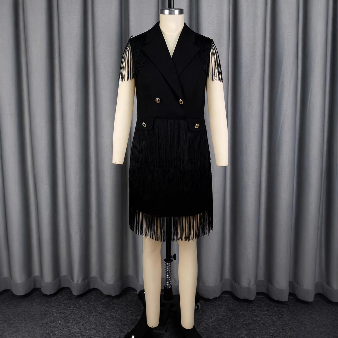 Dame Fransen-kjole i elegant blazer-stil Skovae