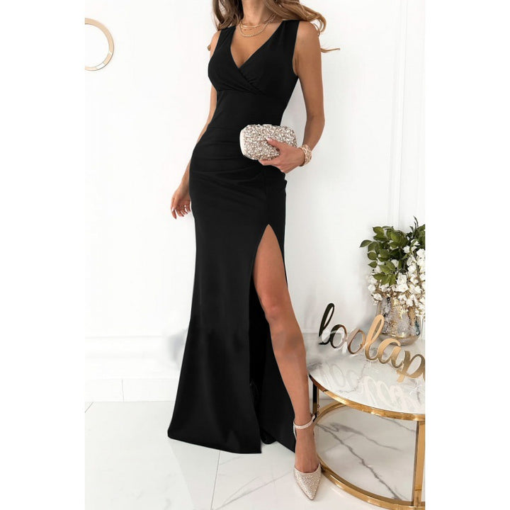 Damer elegant Maxikjole med figursyet silhuet og elegant slidse Stilla