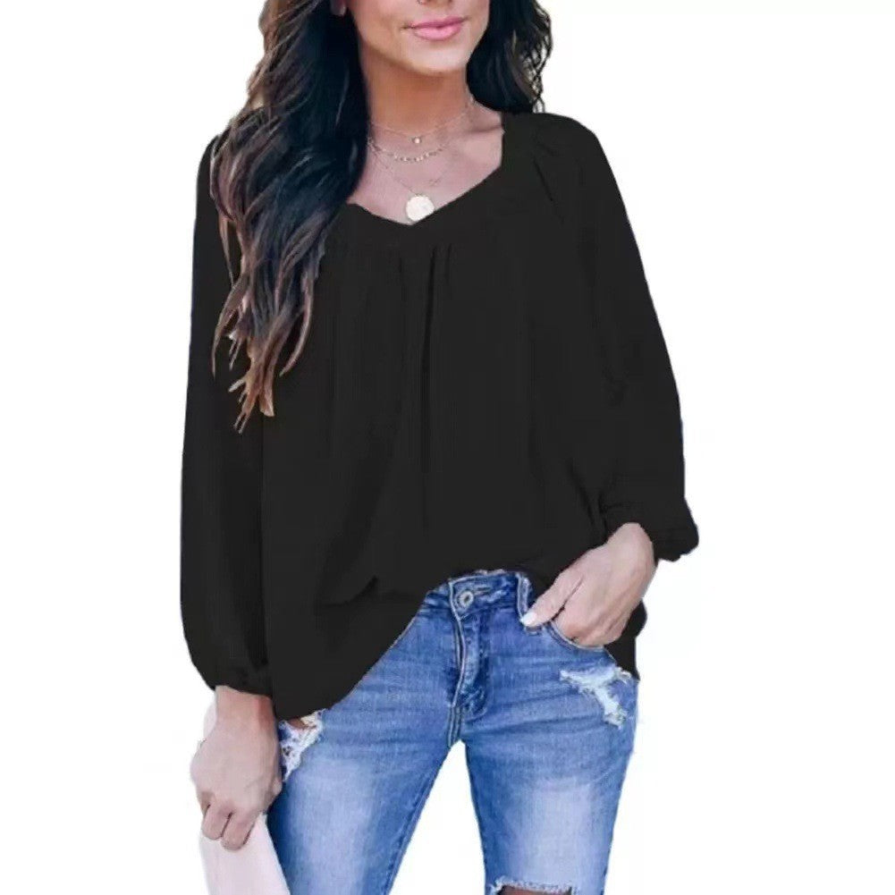 Dame afslappet bluse med afslappet snit og asymmetrisk kant Stilla