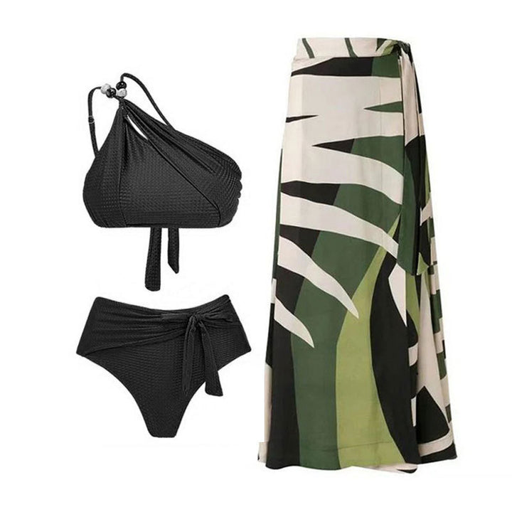 Dame Højskåret Bikini med asymmetrisk skæring og raffineret indpakningsdesign Skovae