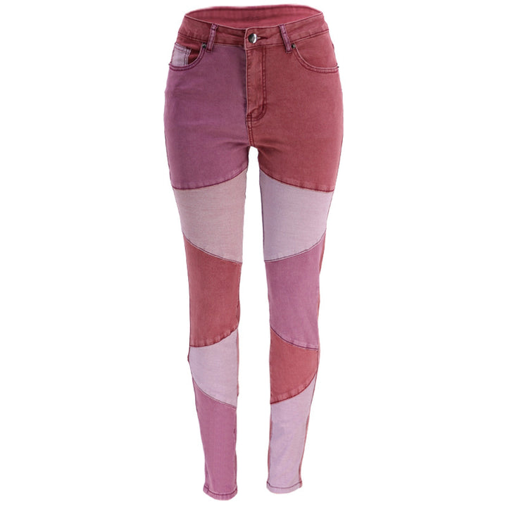 Dame Figurtilpassede Jeans med moderne Patchwork-design Stilla