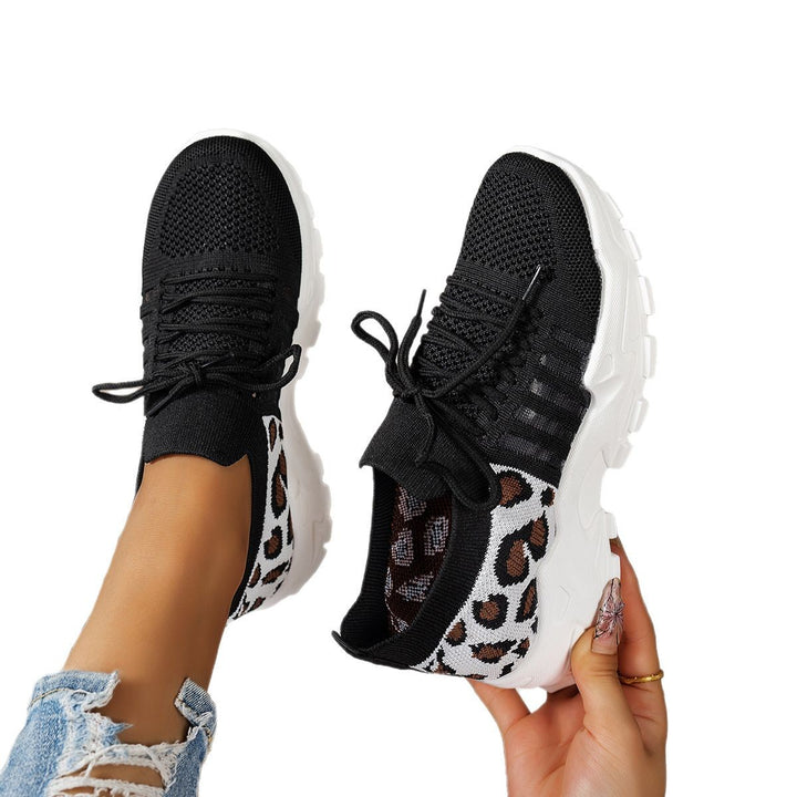 Dame sneakers med modmager leopardmønster og fleksibel sål Stilla