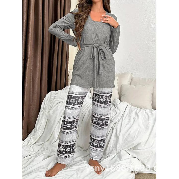 Dame Kimono-Style Sæt med komfortabelt bånd Stilla