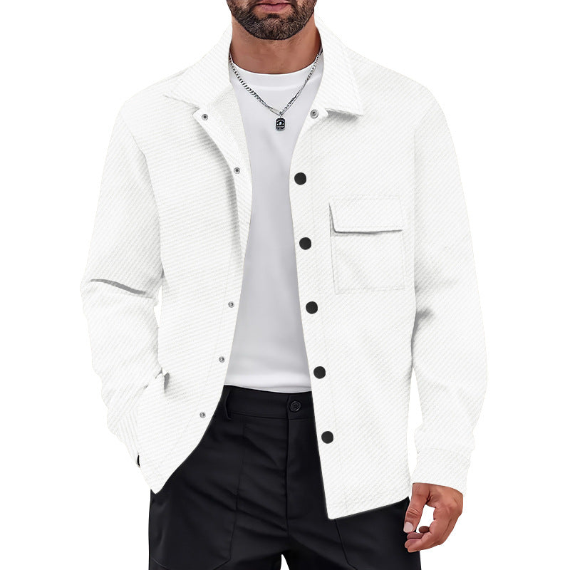 Herrer afslappet button-down skjortejakke med brystlomme og struktureret design Stilla