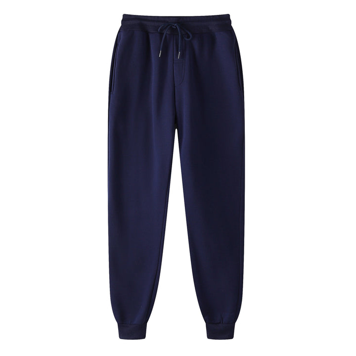 Herrer nan lige Sweatpants lavet af meleret bomuldsblanding med elastisk linning snoretræk og sidelommer Skovae
