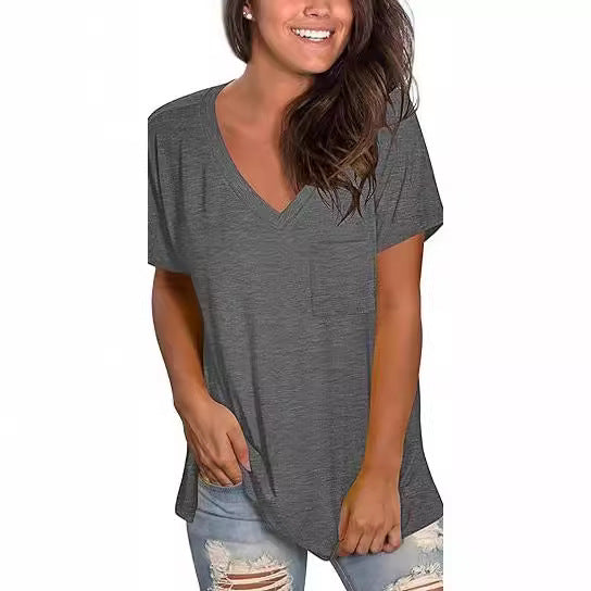 Dame V-hals T-shirt med løs pasform Stilla