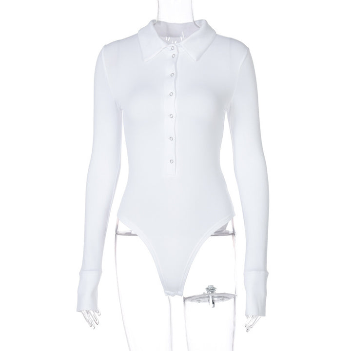 Dame Langærmet Body med elegant knapliste Stilla