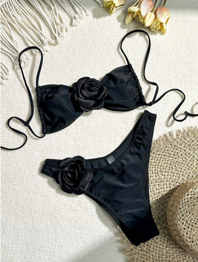 Dame Bikini med flower applikationer Skovae