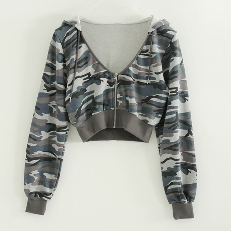Dame sporty cropped zip hoodie Stilla