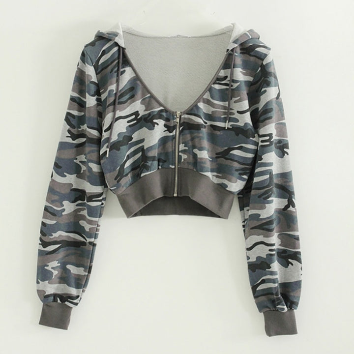 Dame sporty cropped zip hoodie Stilla