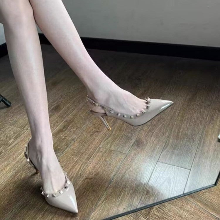 Dame Slingback Stiletto-hæle med dekorativ nittebesætning Stilla