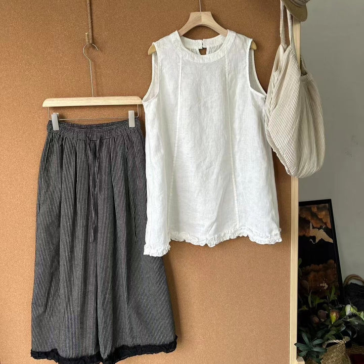Femme Relaxed Fit Linned To-delt Sæt Stilla