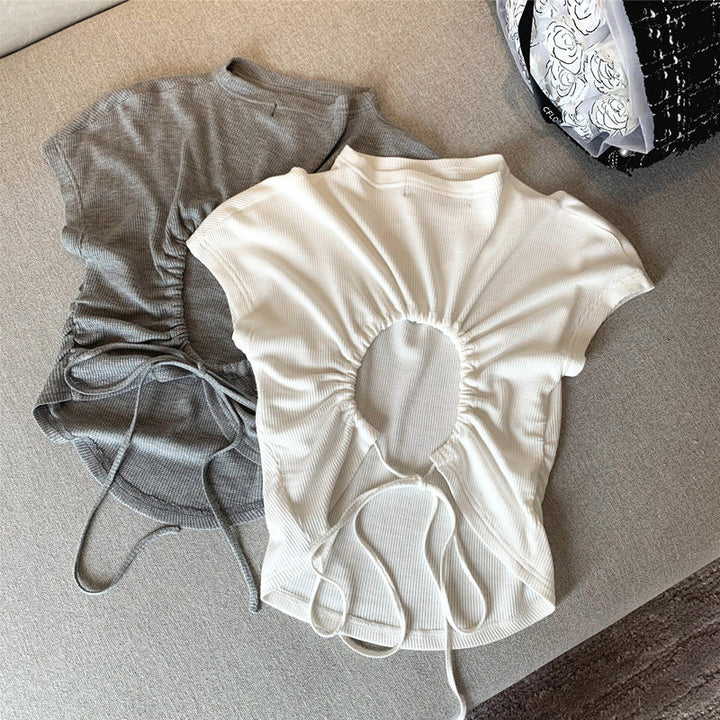 Femme Raffung rygdetalje T-shirt Stilla