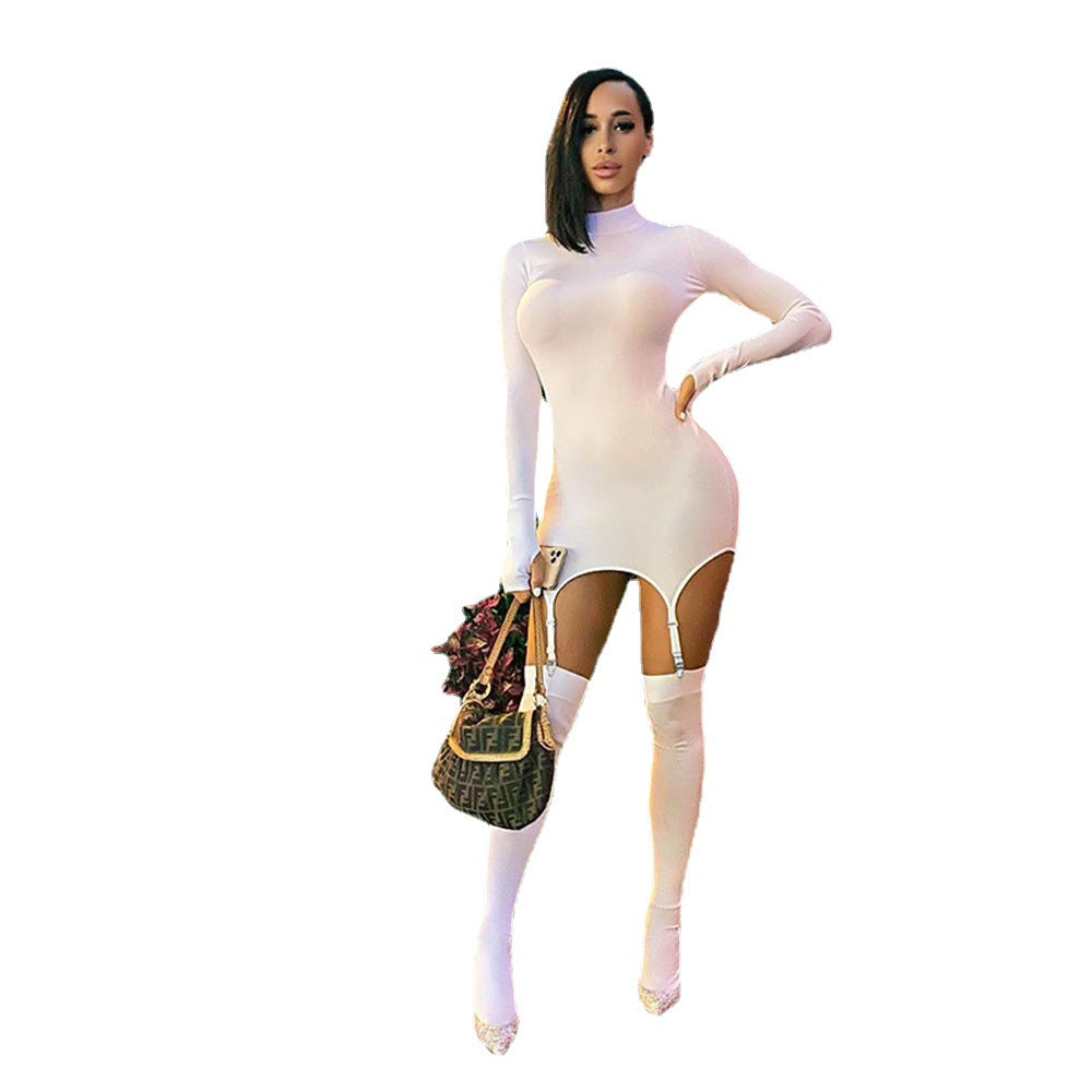 Dame figursyet minikjole med innovative cut-outs og lange ærmer Stilla