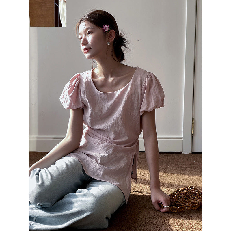 Damer Rynket T-shirt med asymmetrisk snit og justerbare stropper Stilla