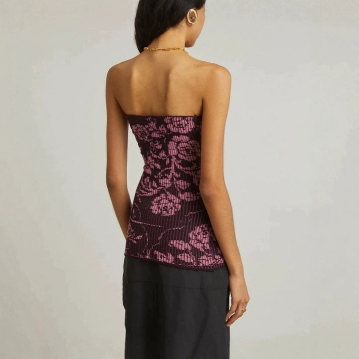 Dame Strapless Blomsterprint Top Stilla