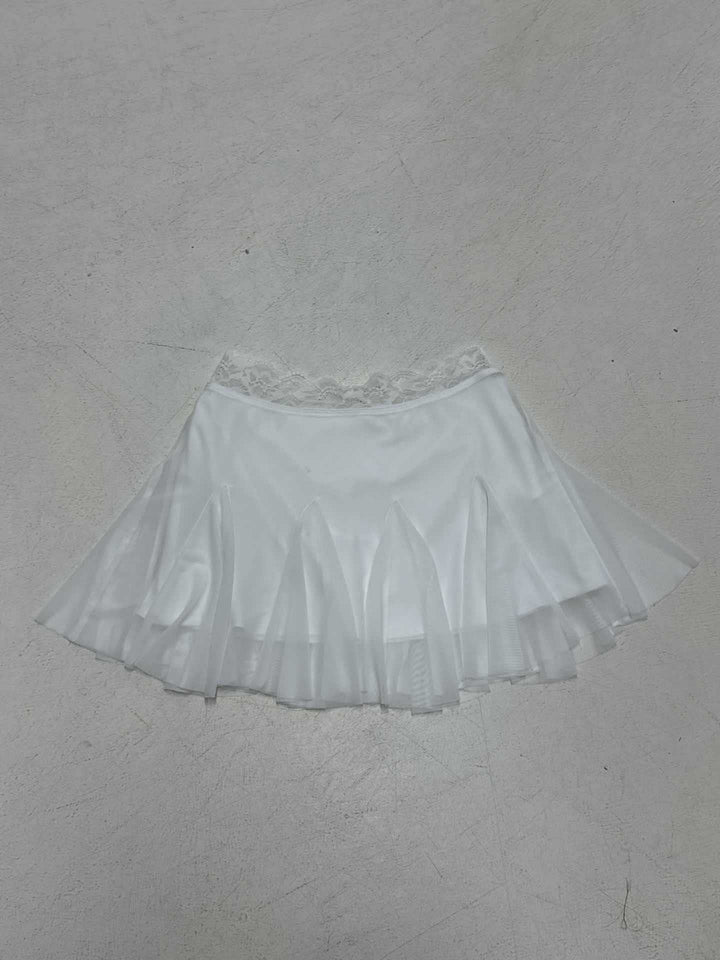 Dame nederdel med blomster ruffles og elastisk talje Skovae