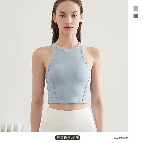 Dame sporty High-Neck Crop Top med innovativ pasform Stilla