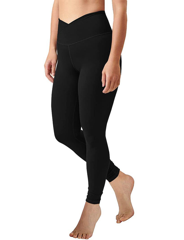 Dame Højtaljede Yoga-Leggings med Cross-Over-Bund Stilla
