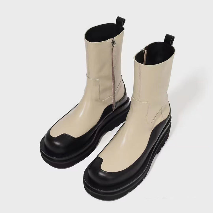 Dame Chunky Platform Chelsea Støvler med stilfulde Kontrastpaneler Stilla