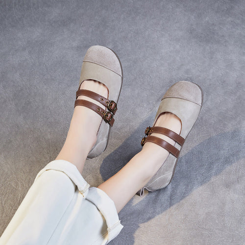 Dame Stilfulde Mary Jane Ballerinas med justerbare stropper Stilla