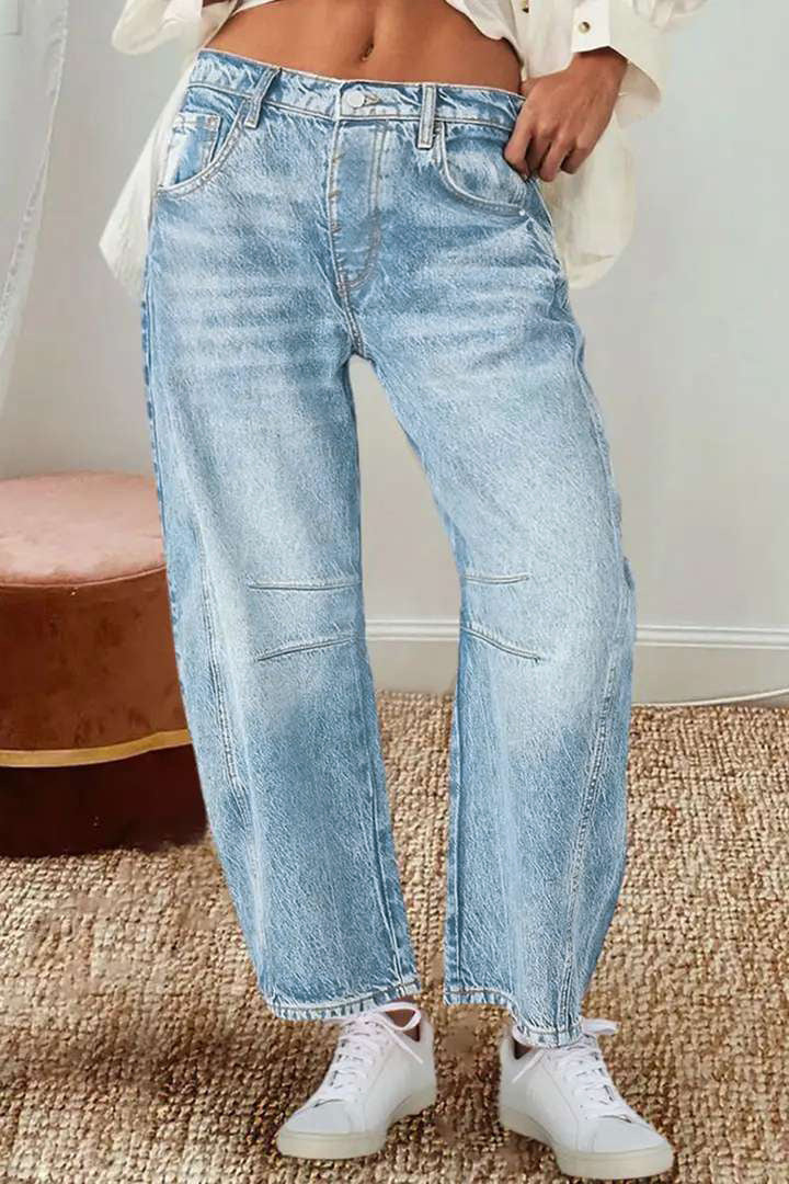 Dame Bekvemme Boyfriend Jeans med afslappet snit og modige detaljer Stilla