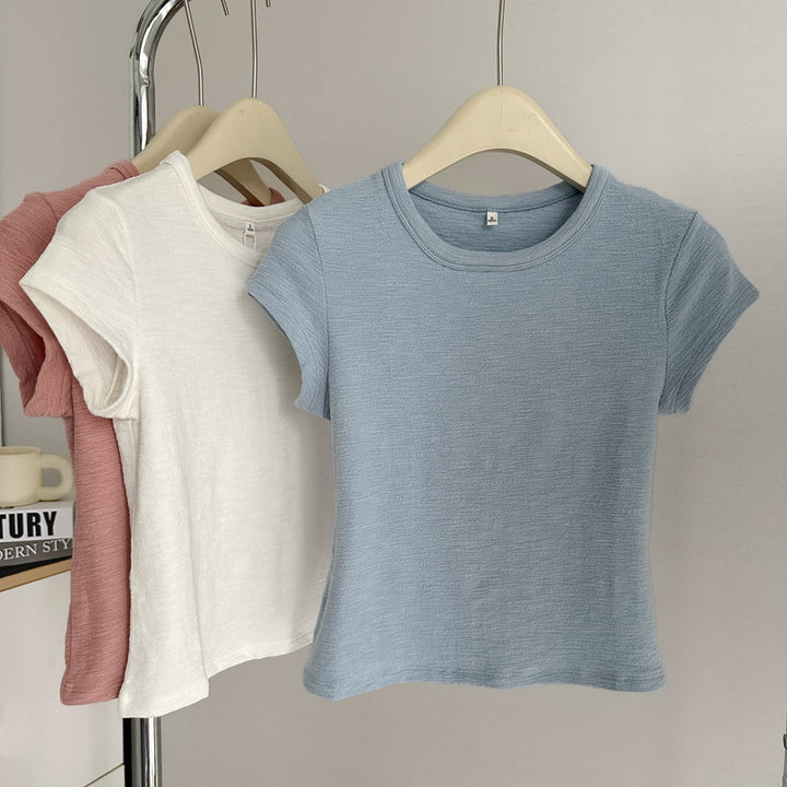 Femme Premium Kortærmet Strik T-Shirt Stilla
